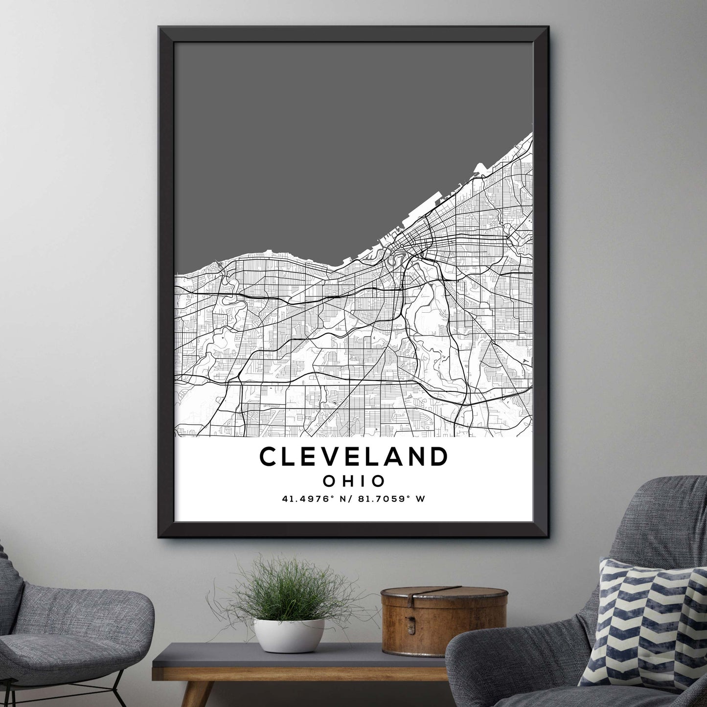 Cleveland,Ohio Map Print