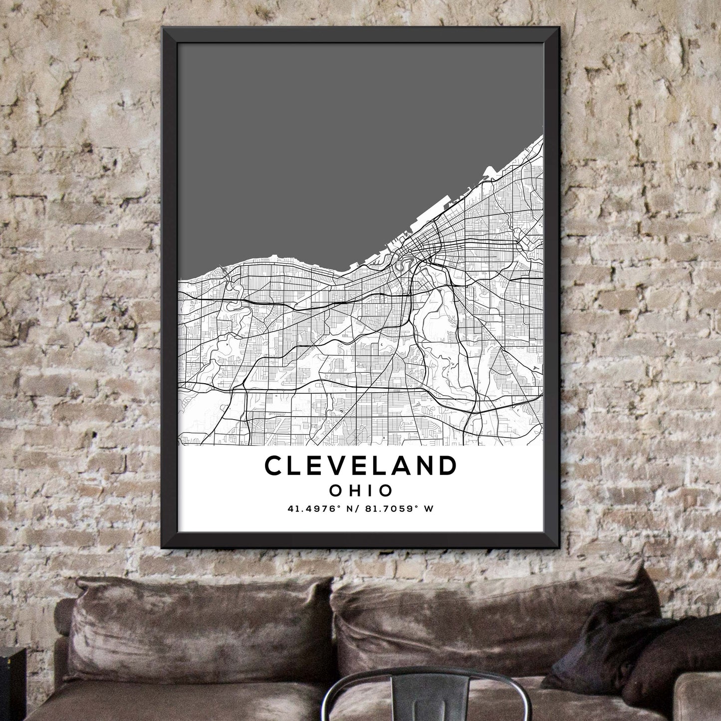 Cleveland,Ohio Map Print