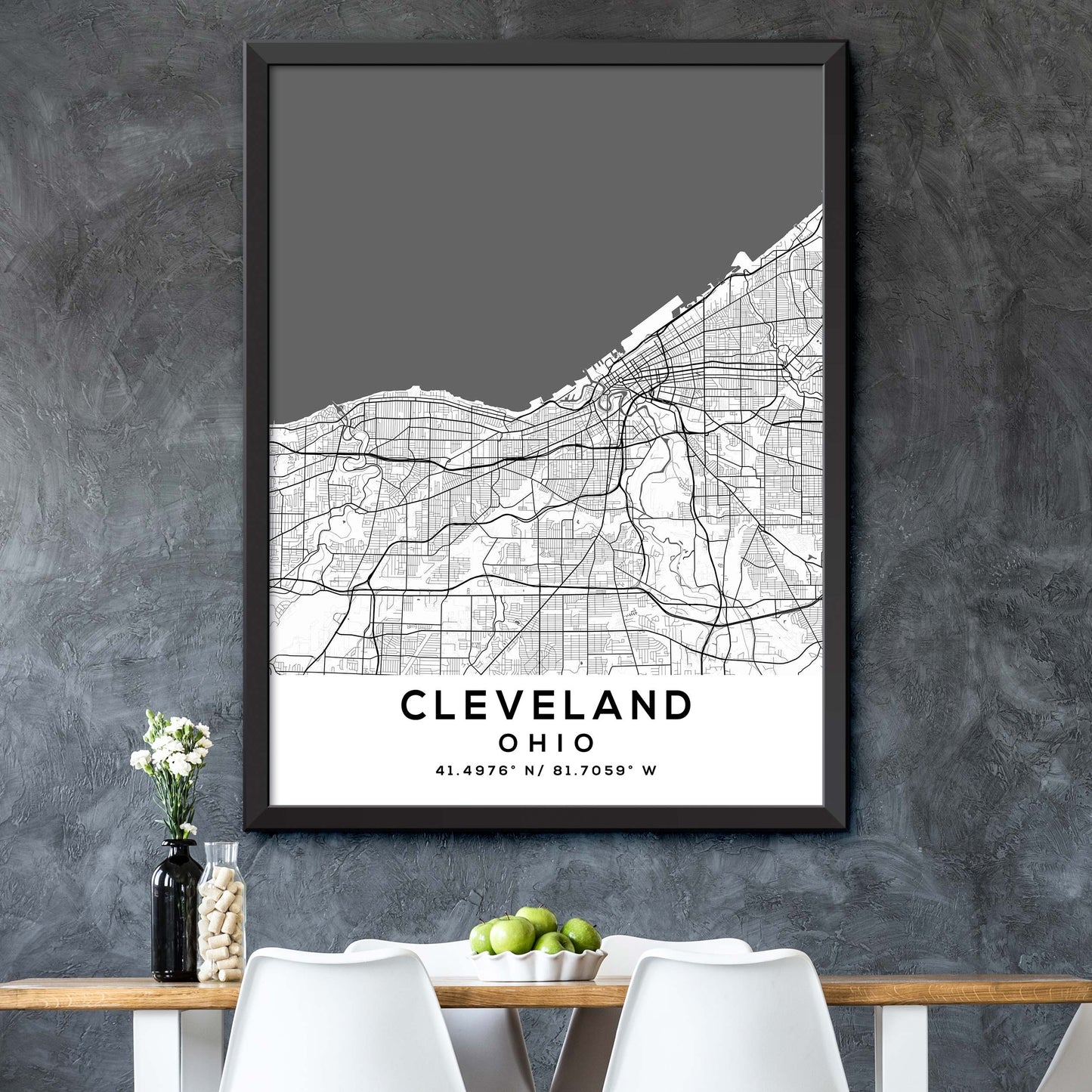 Cleveland,Ohio Map Print