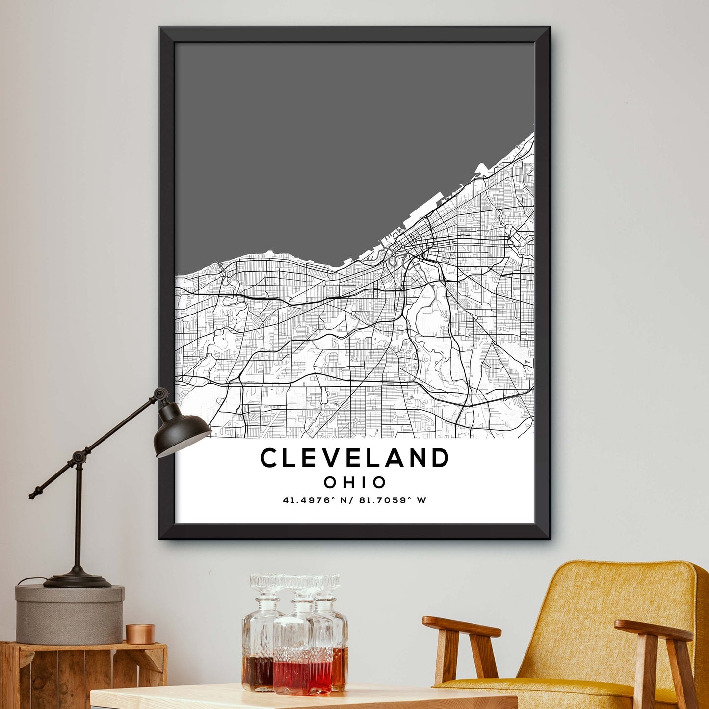 Cleveland,Ohio Map Print