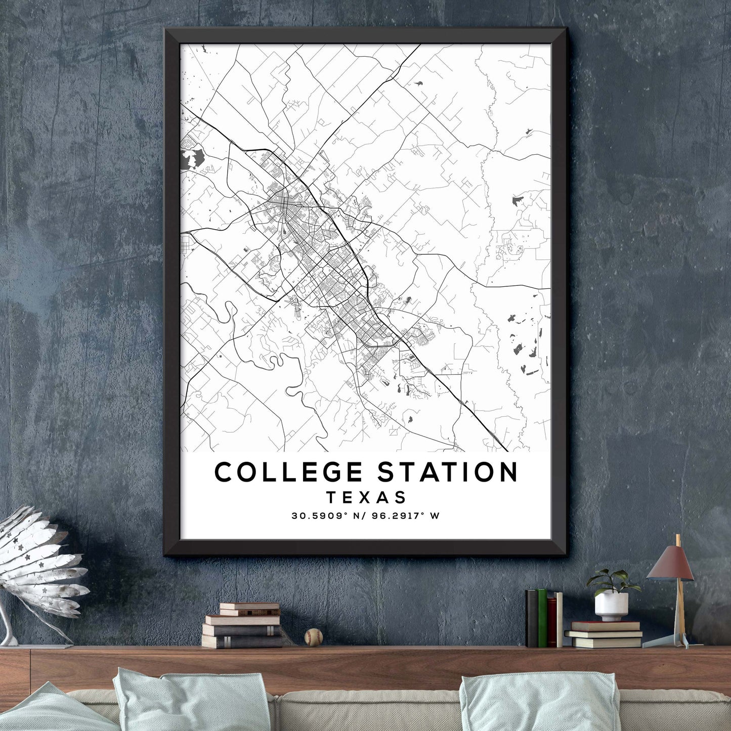 College-Station,Texas Map Print