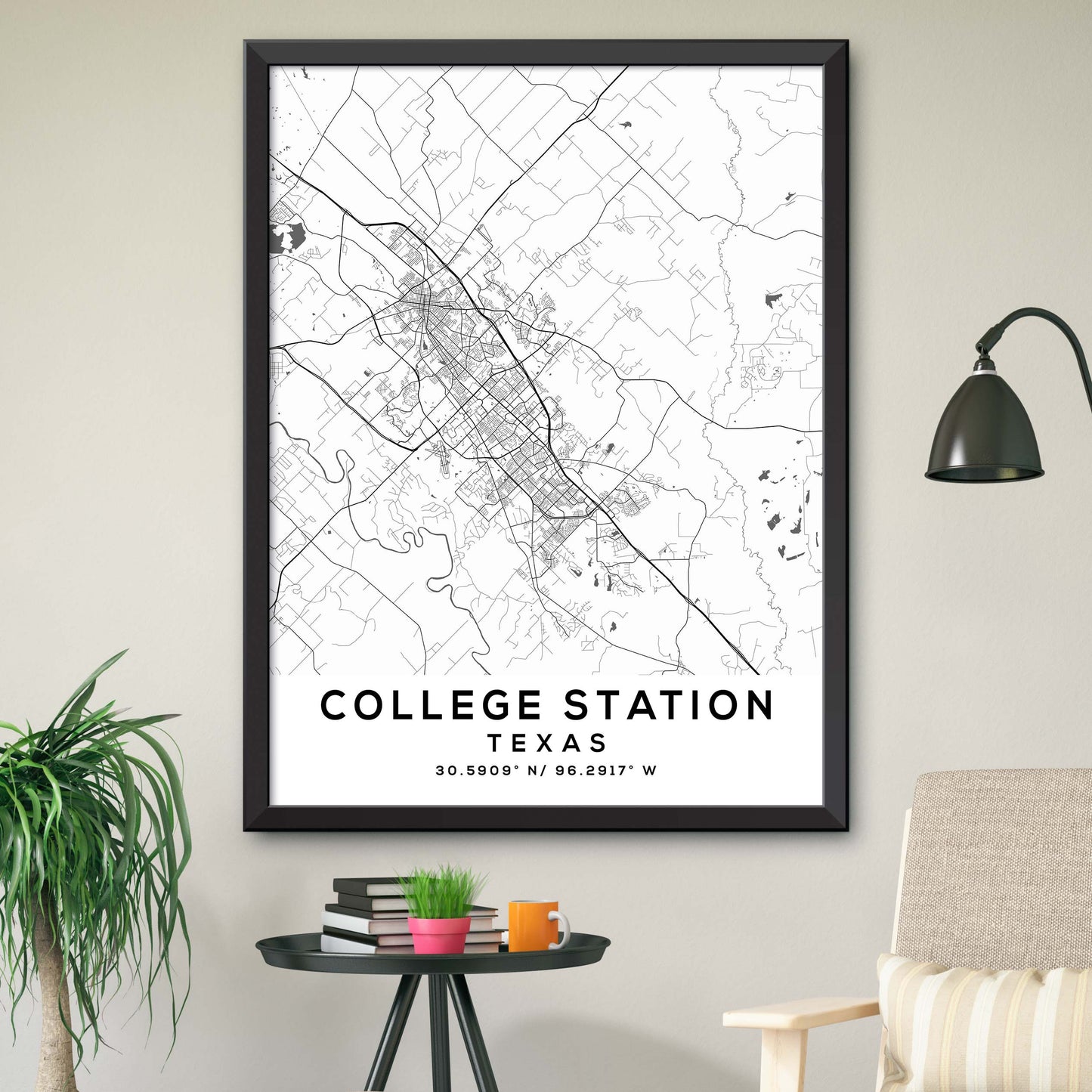 College-Station,Texas Map Print