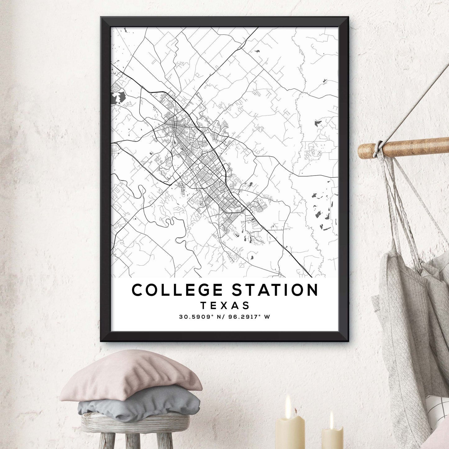 College-Station,Texas Map Print