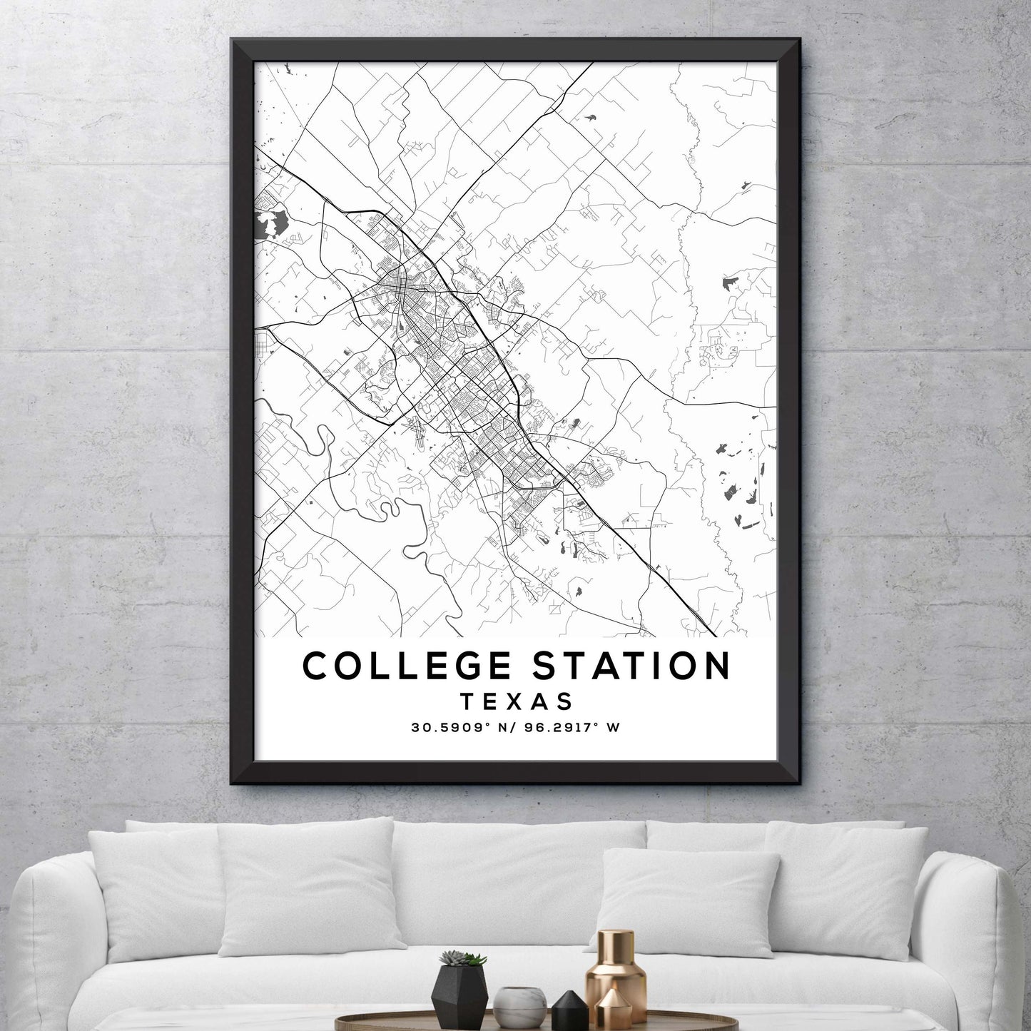 College-Station,Texas Map Print