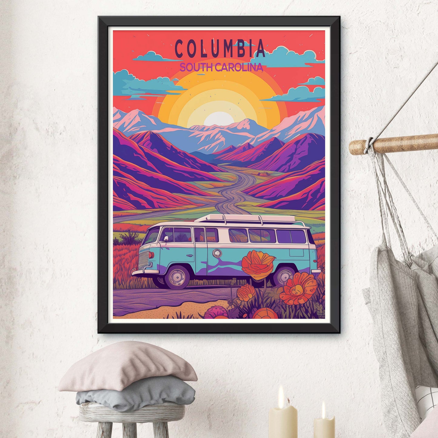 Columbia Poster Print, Columbia Wall Decor, South Carolina Wall Art,