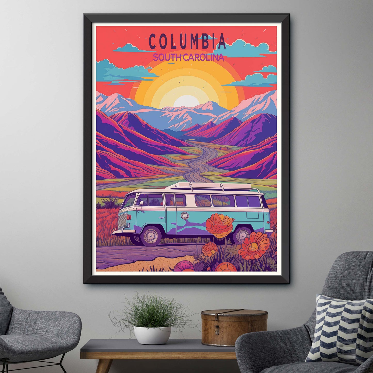 Columbia Poster Print, Columbia Wall Decor, South Carolina Wall Art,