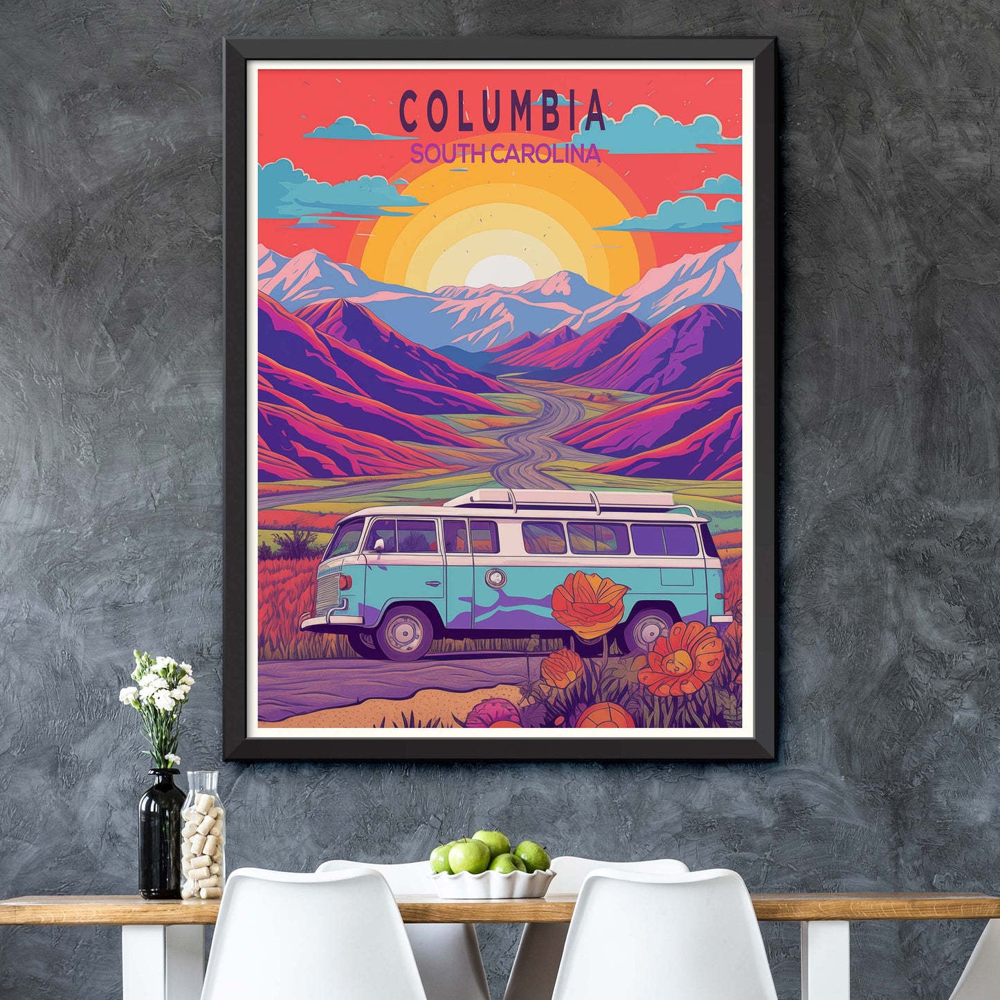 Columbia Poster Print, Columbia Wall Decor, South Carolina Wall Art,