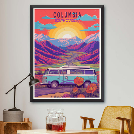 Columbia Poster Print, Columbia Wall Decor, South Carolina Wall Art,