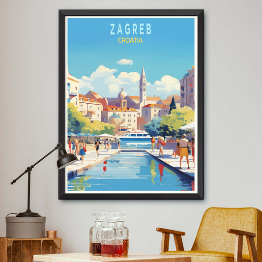 Zagreb Print Zagreb Home Décor Art Print Zagreb Wall Art