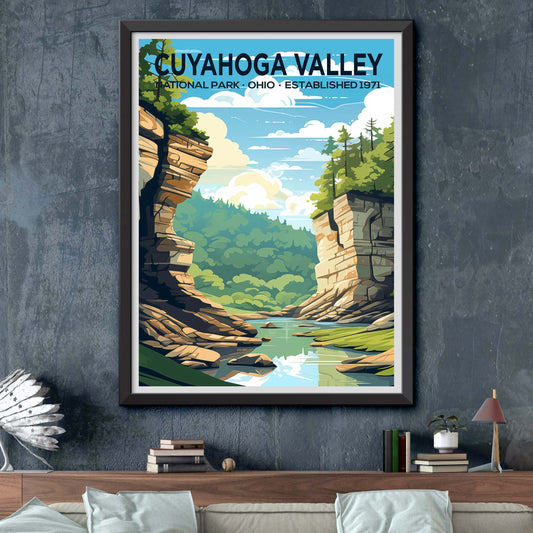 Cuyahoga Valley National Park Vintage-Style Travel Poster