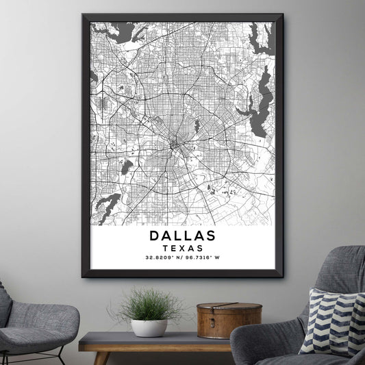 Dallas,Texas Map Print