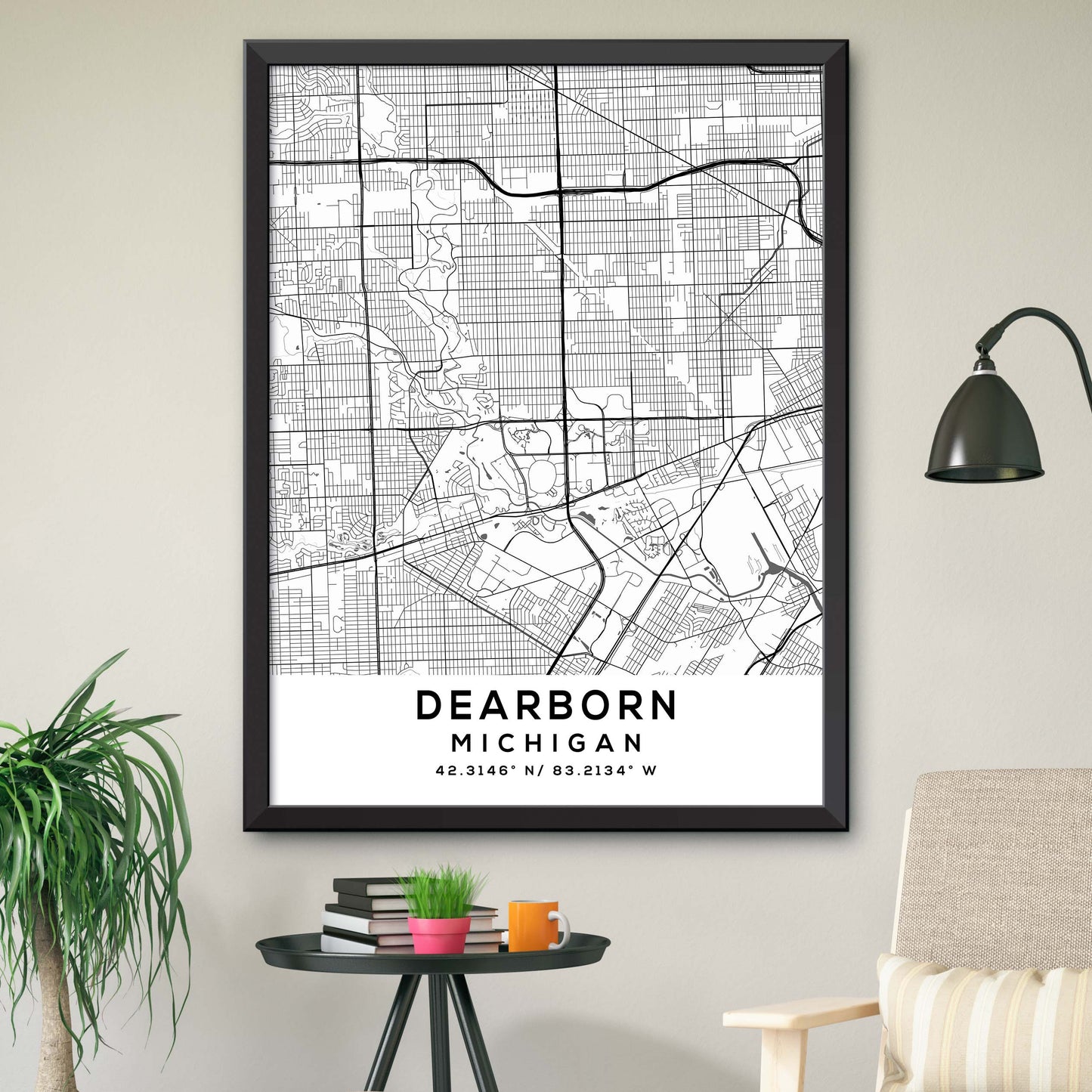 Dearborn,Michigan Map Print