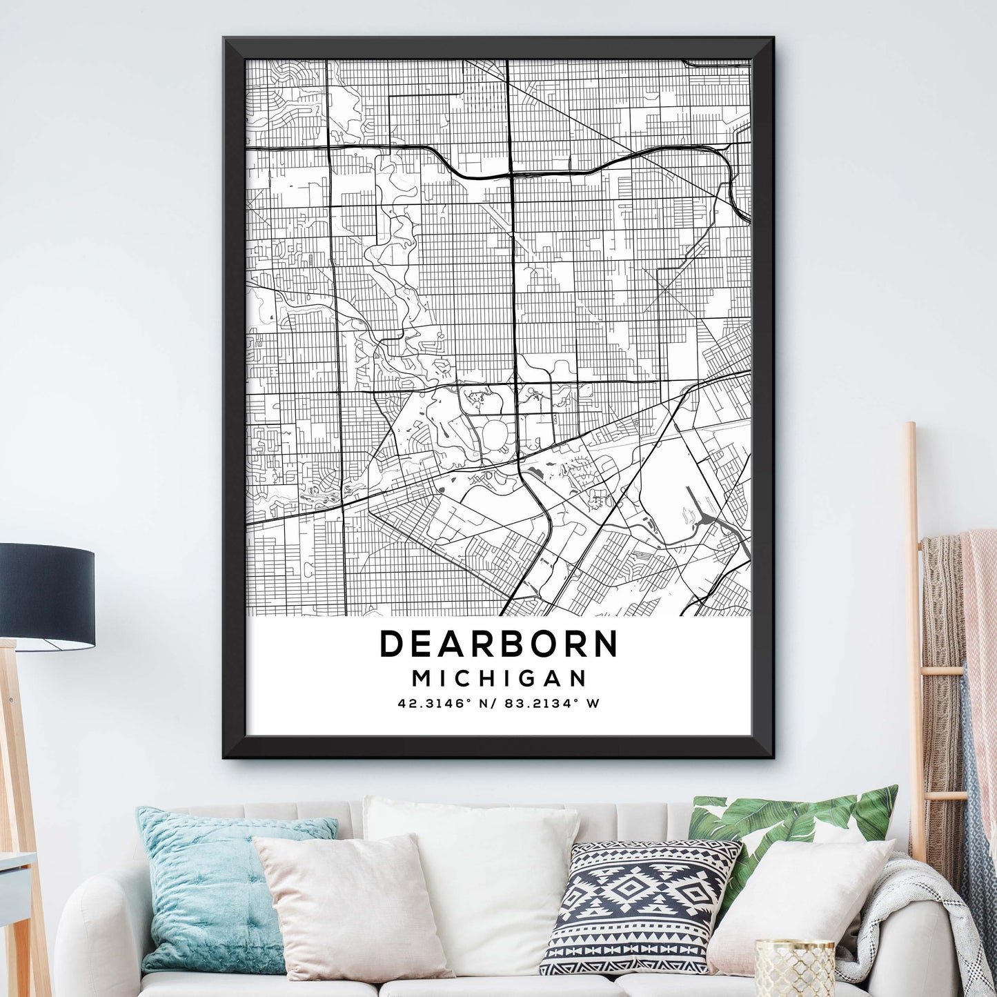 Dearborn,Michigan Map Print