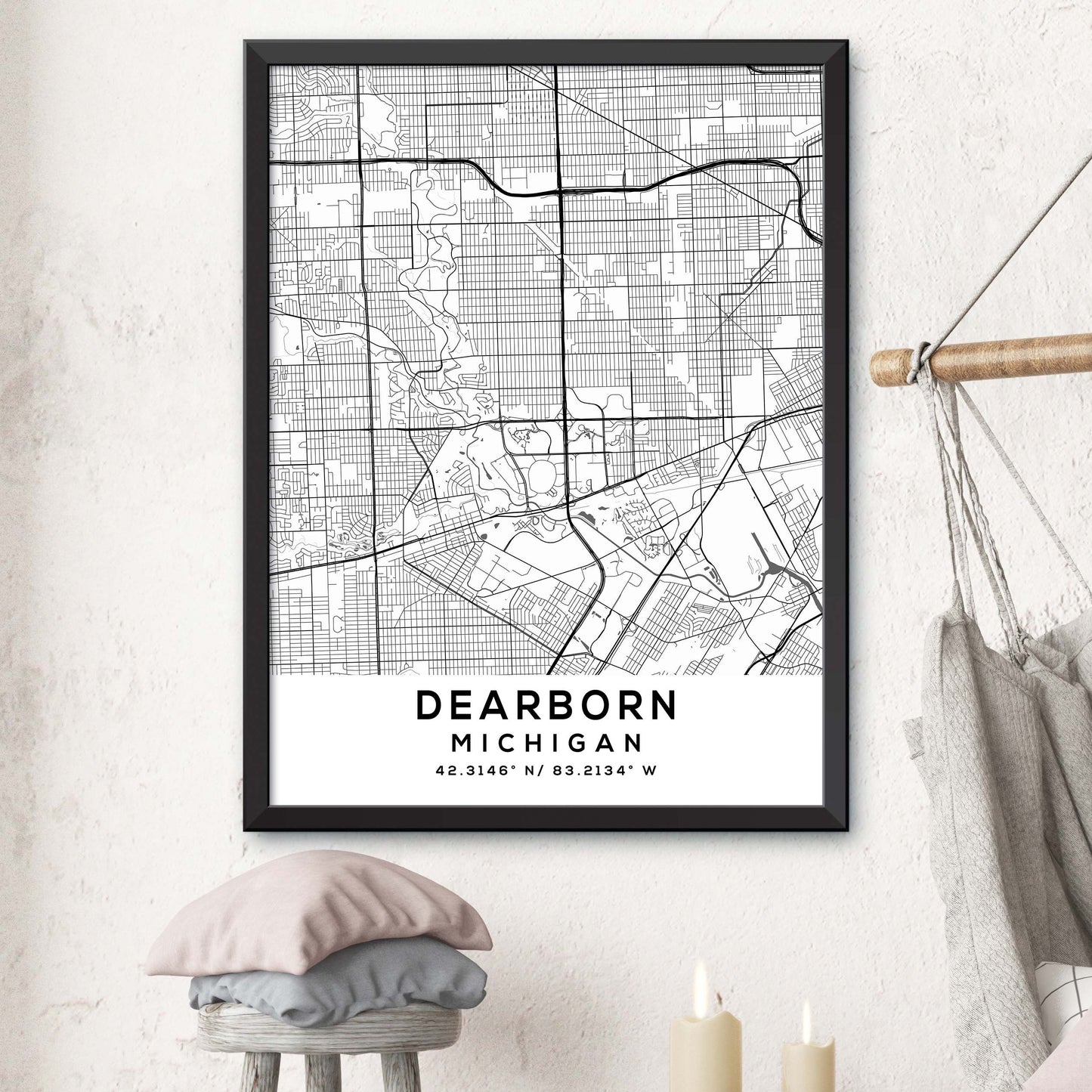 Dearborn,Michigan Map Print