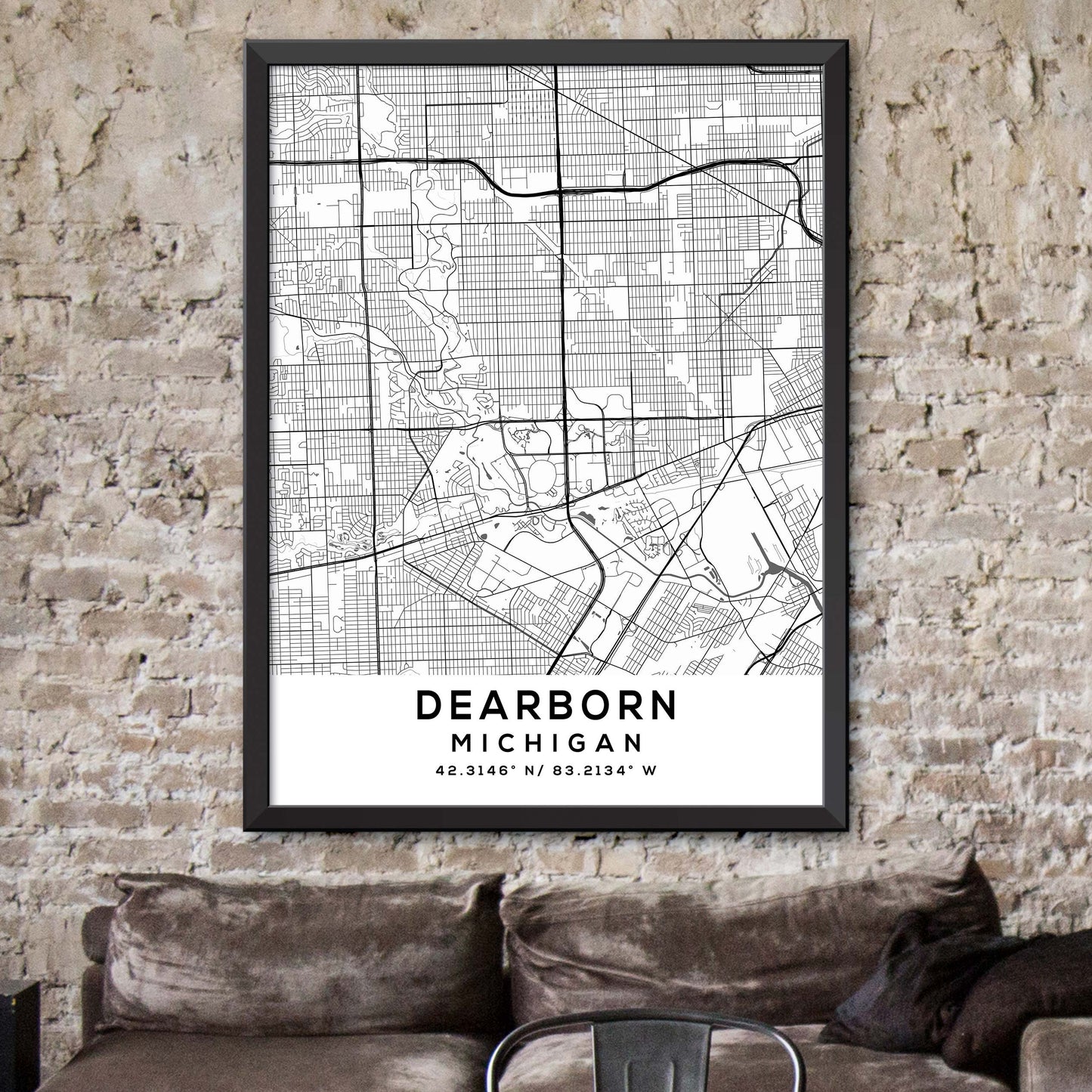 Dearborn,Michigan Map Print