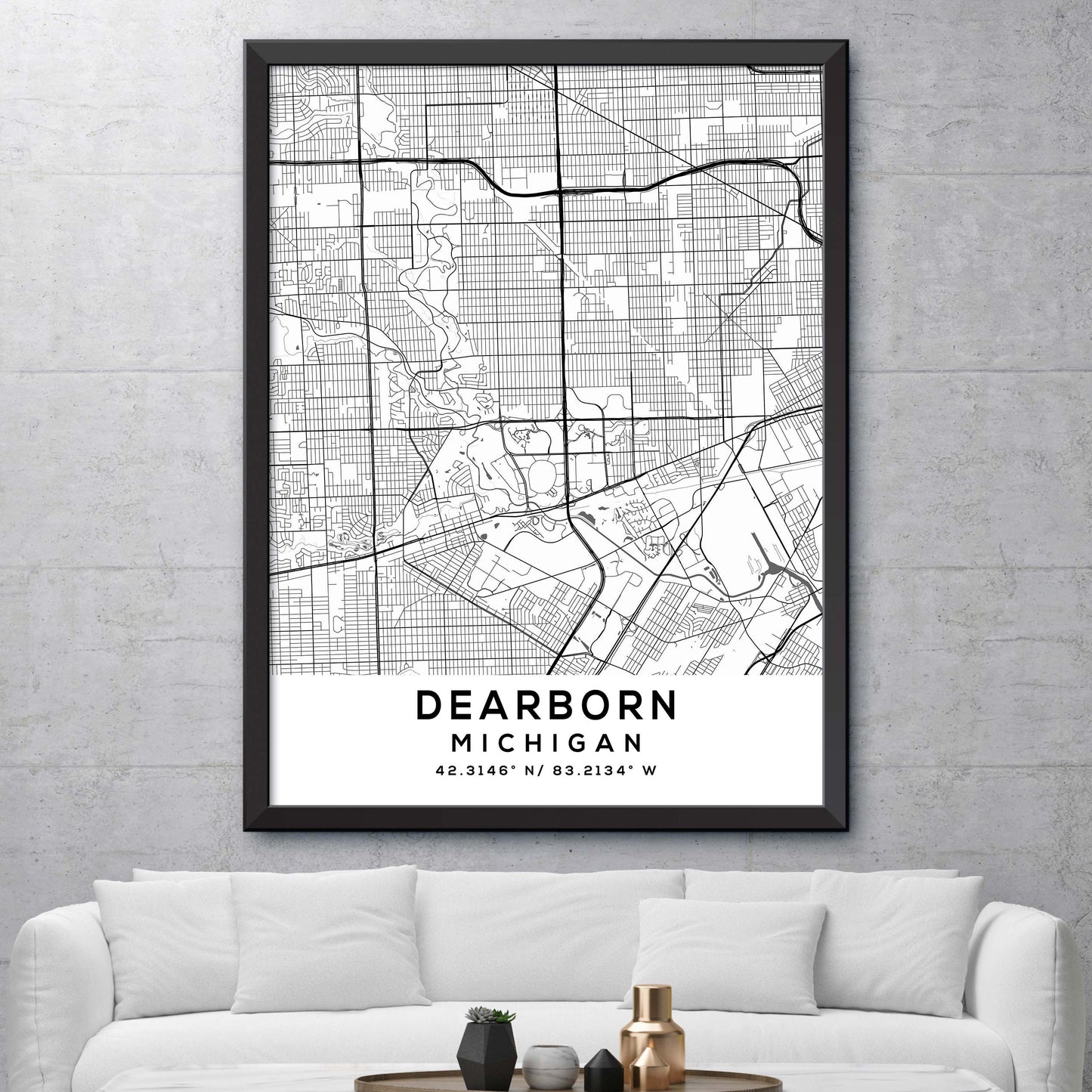 Dearborn,Michigan Map Print