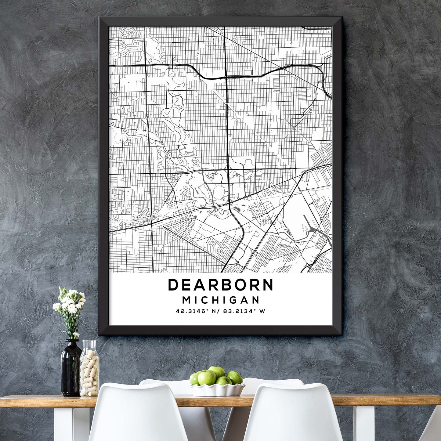 Dearborn,Michigan Map Print