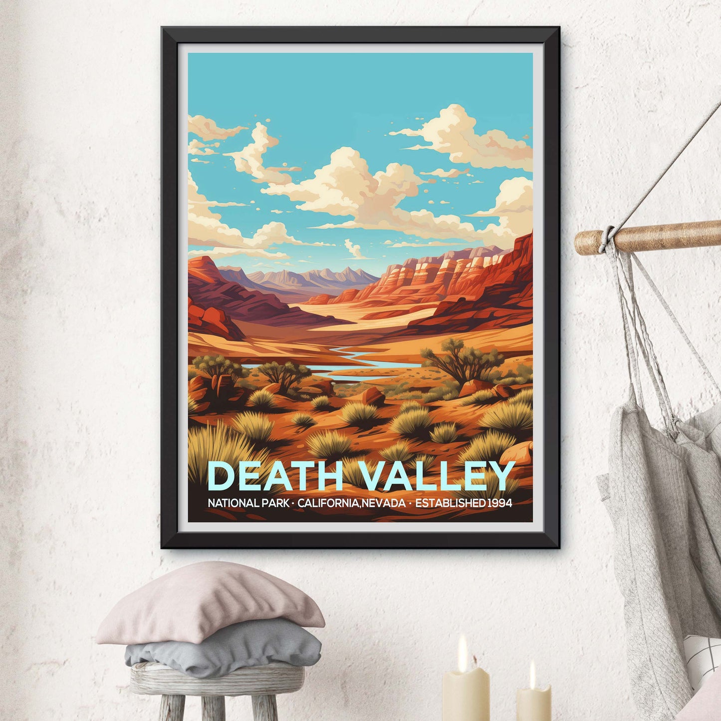 Death Valley National Park Print Poster , Death Valley Travel gift