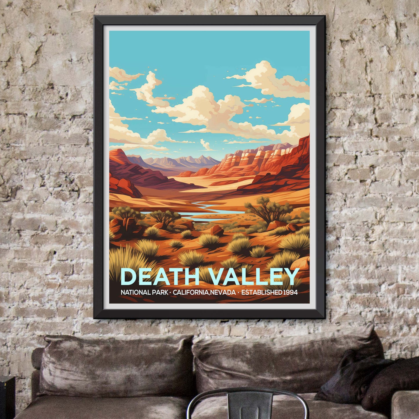 Death Valley National Park Print Poster , Death Valley Travel gift