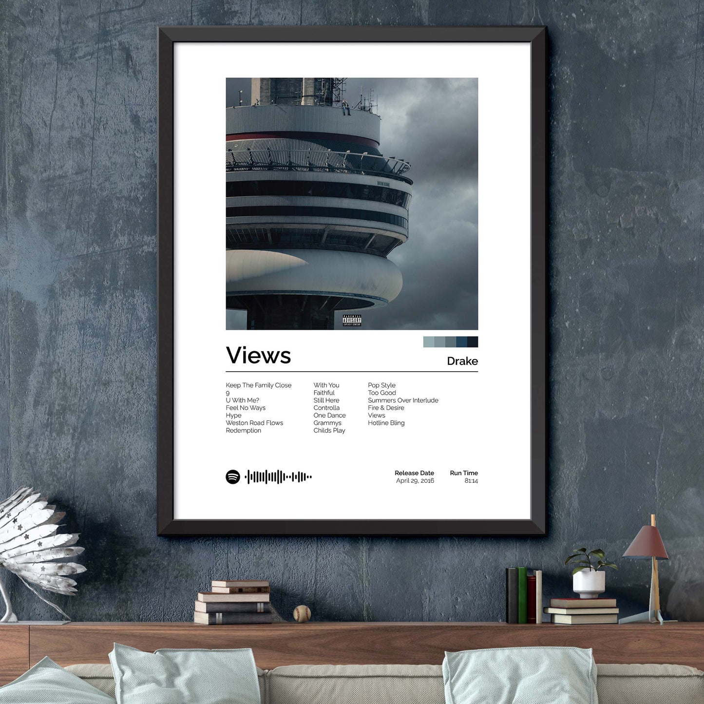 Drake - Views Album Cover Print