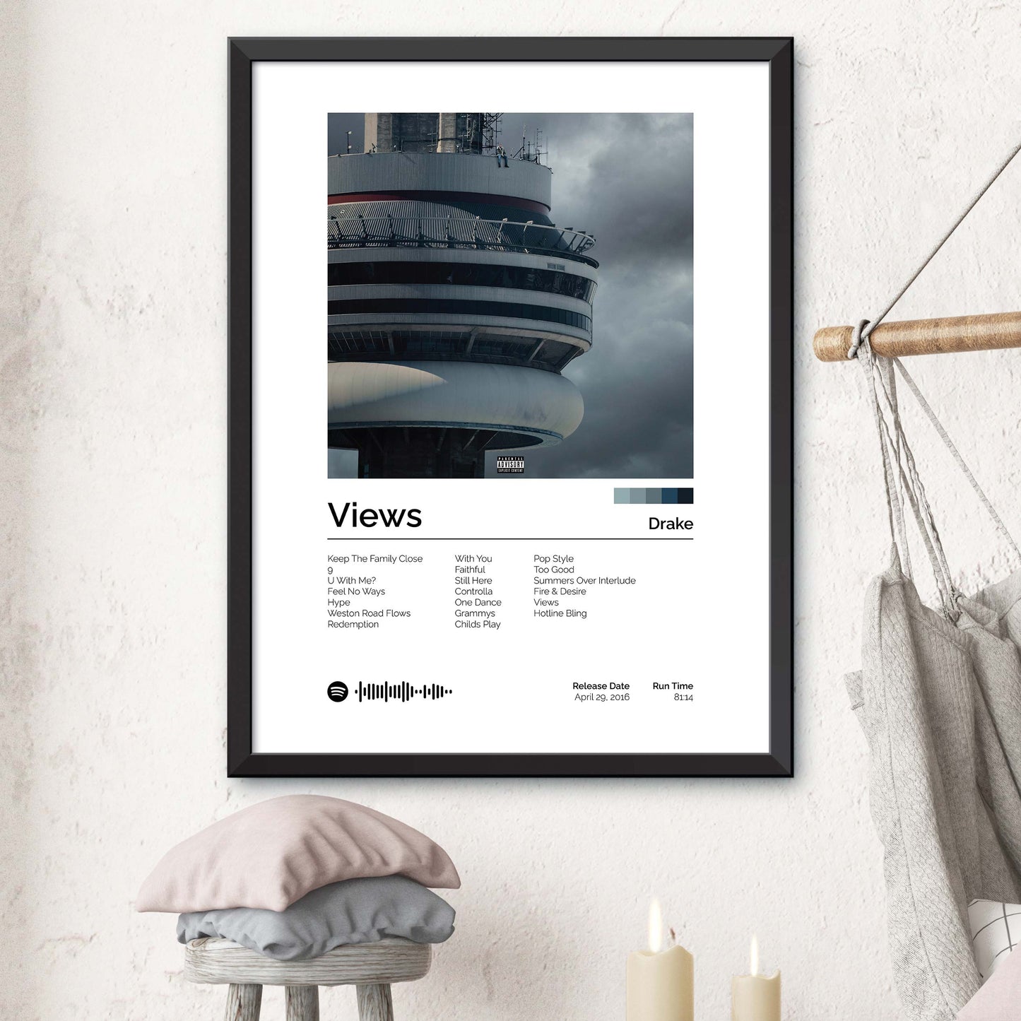 Drake - Views Album Cover Print