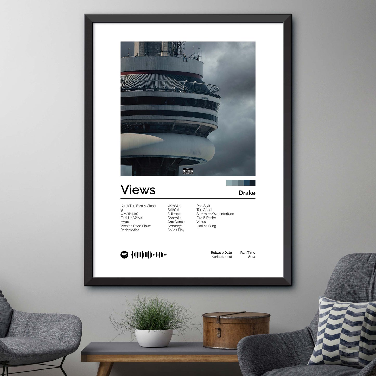 Drake - Views Album Cover Print