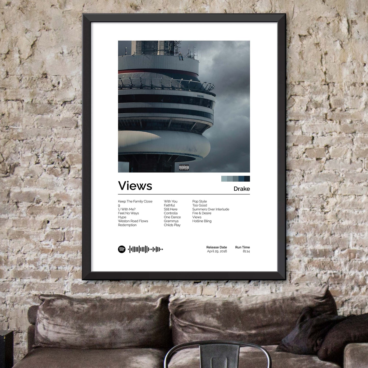 Drake - Views Album Cover Print