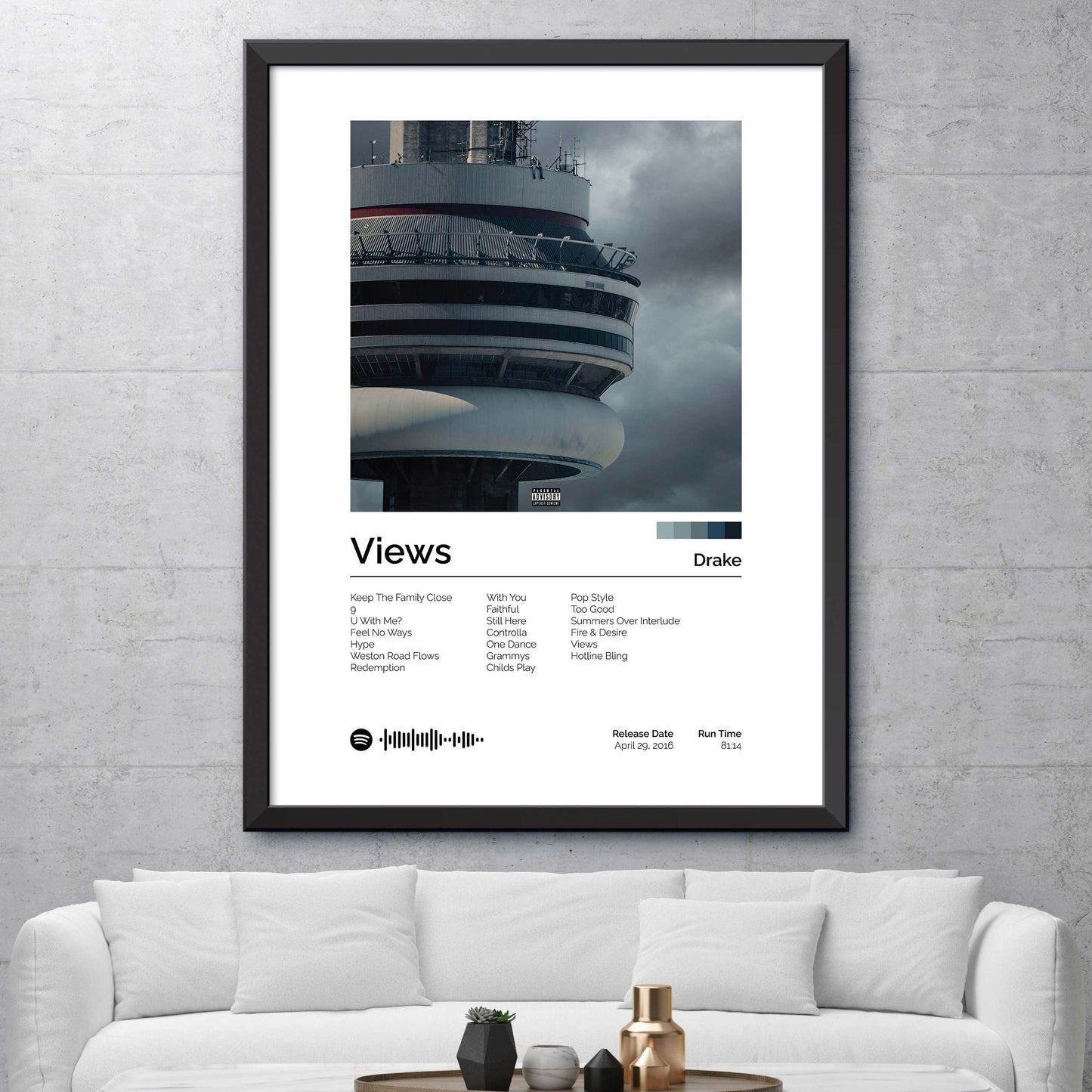 Drake - Views Album Cover Print