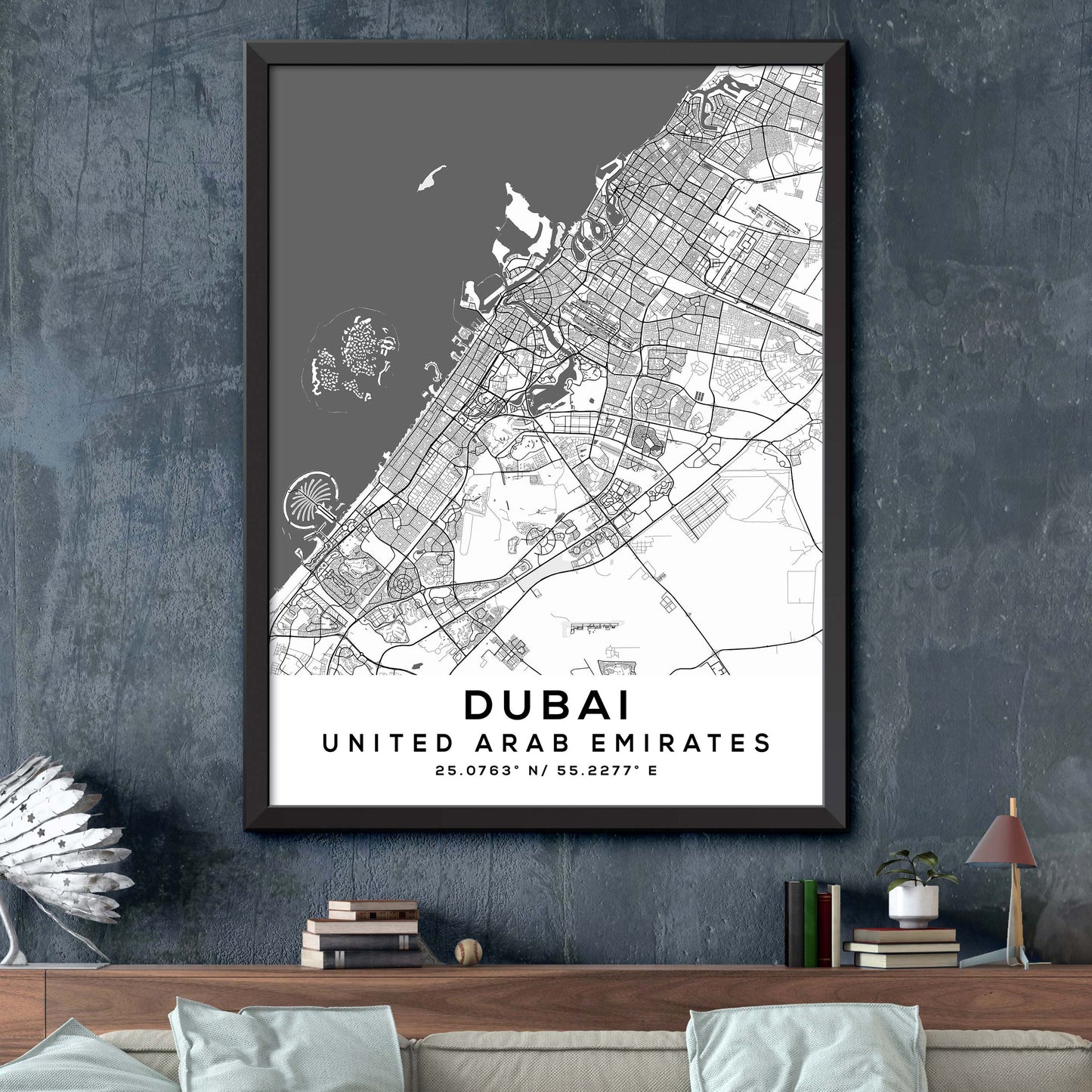 Dubai,United-Arab-Emirates Map Print