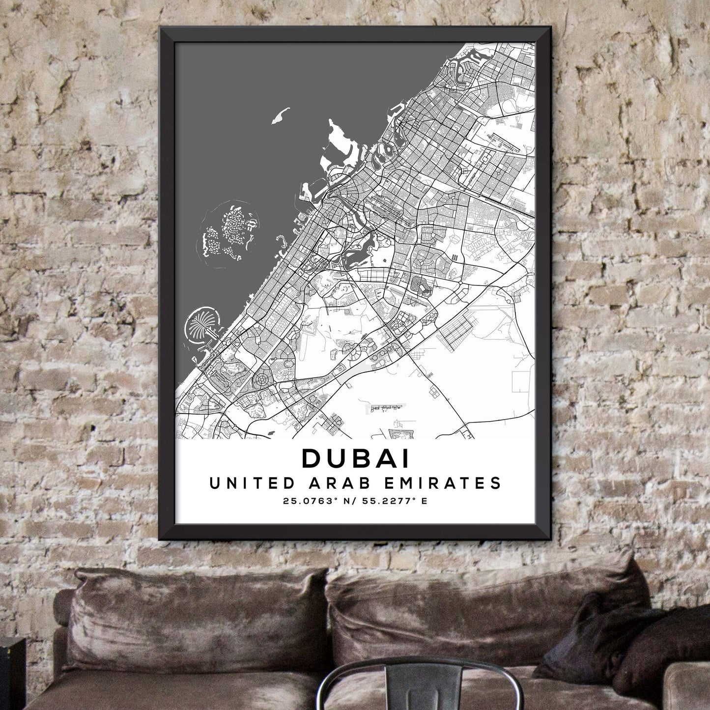 Dubai,United-Arab-Emirates Map Print