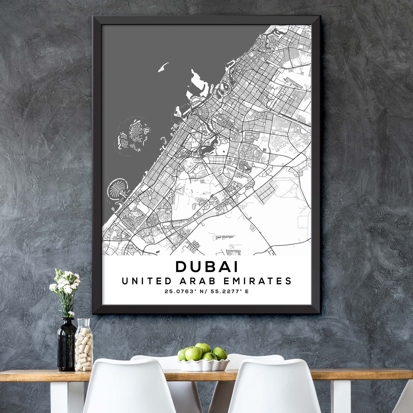 Dubai,United-Arab-Emirates Map Print