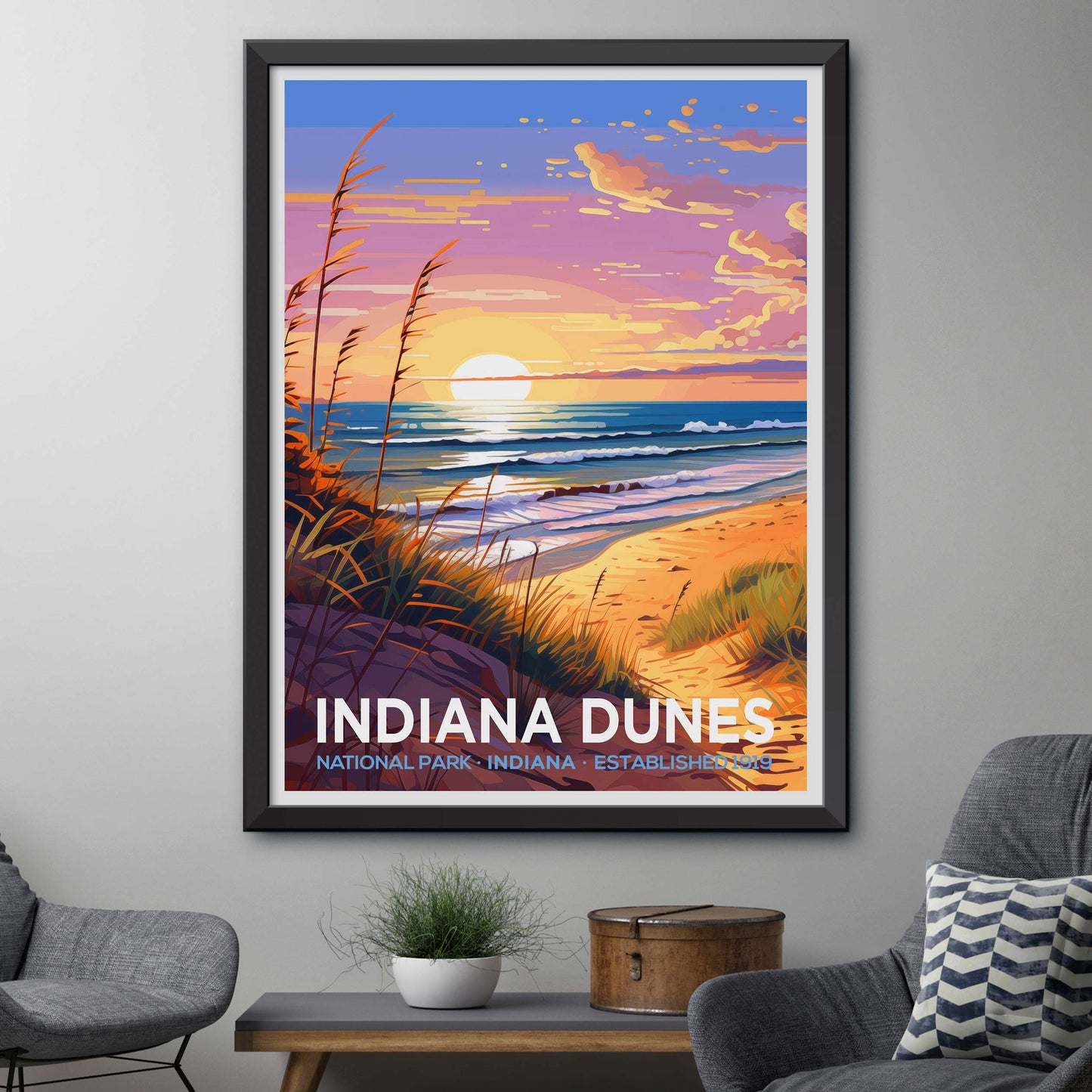 Indiana Dunes Travel Print Wall Art Indiana Dunes Wall