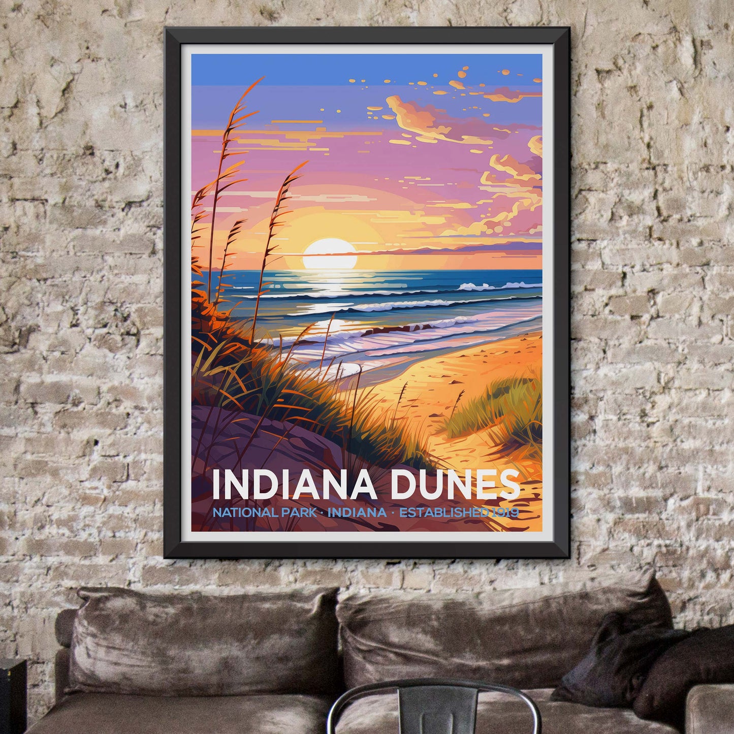 Indiana Dunes Travel Print Wall Art Indiana Dunes Wall