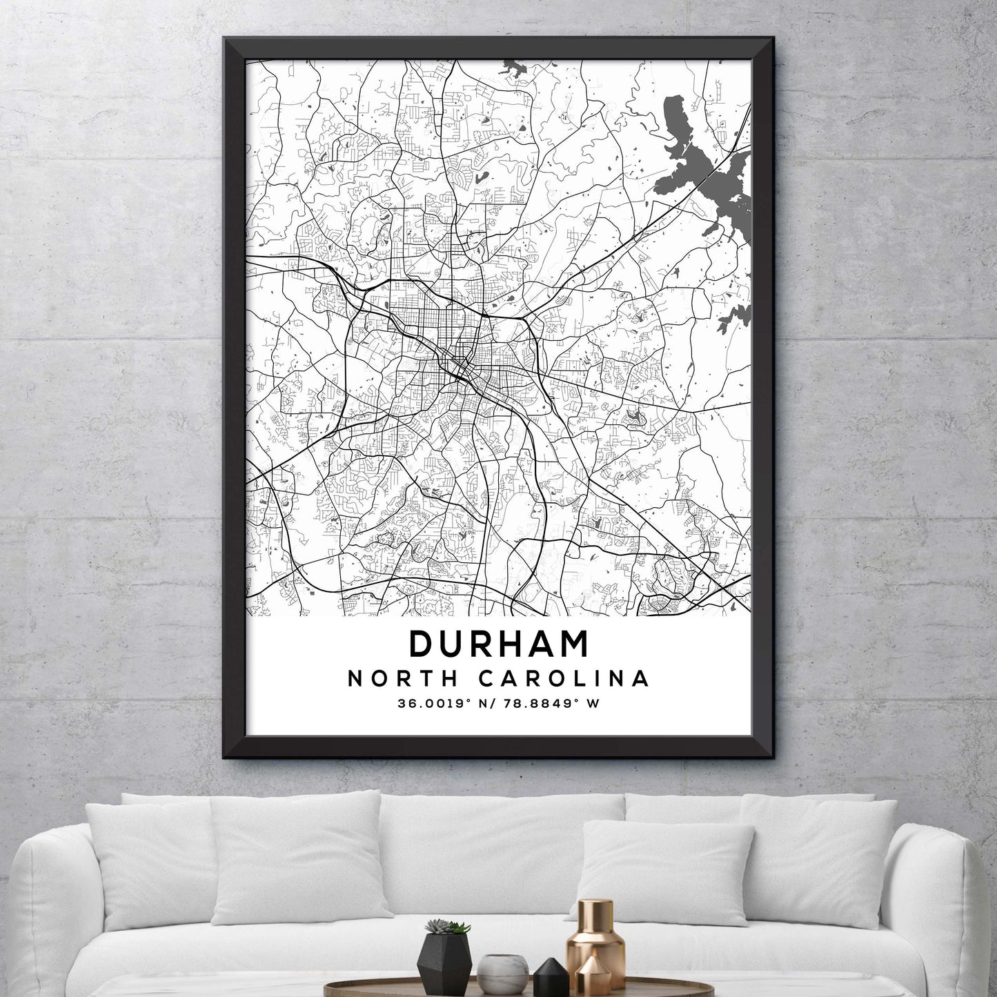 Durham,North-Carolina Map Print