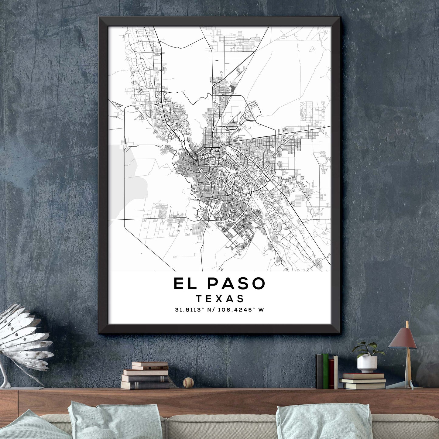 El-Paso, Texas Map Print