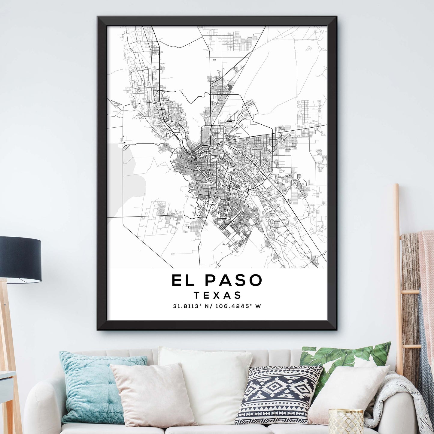 El-Paso,Texas Map Print