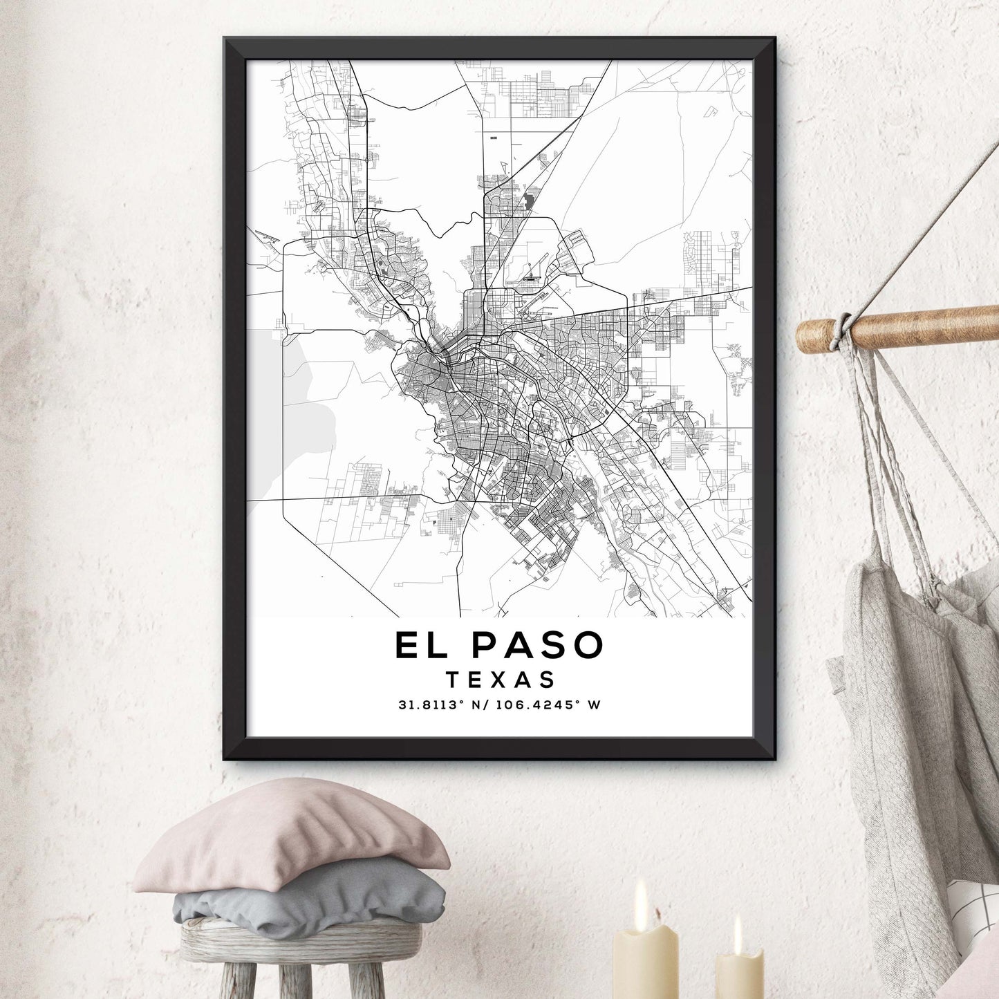 El-Paso,Texas Map Print