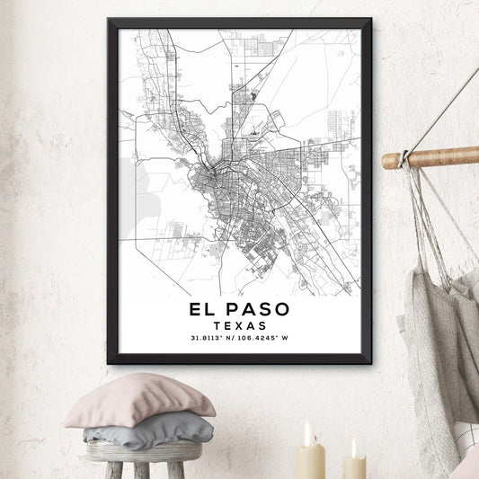 El-Paso,Texas Map Print