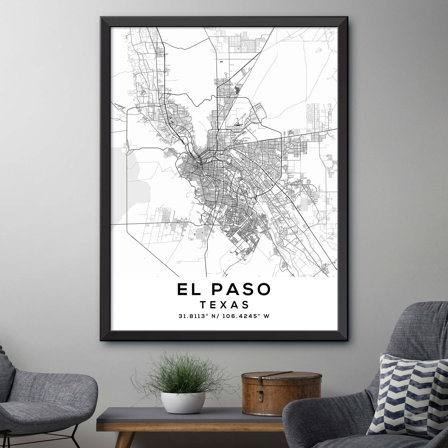 El-Paso, Texas Map Print