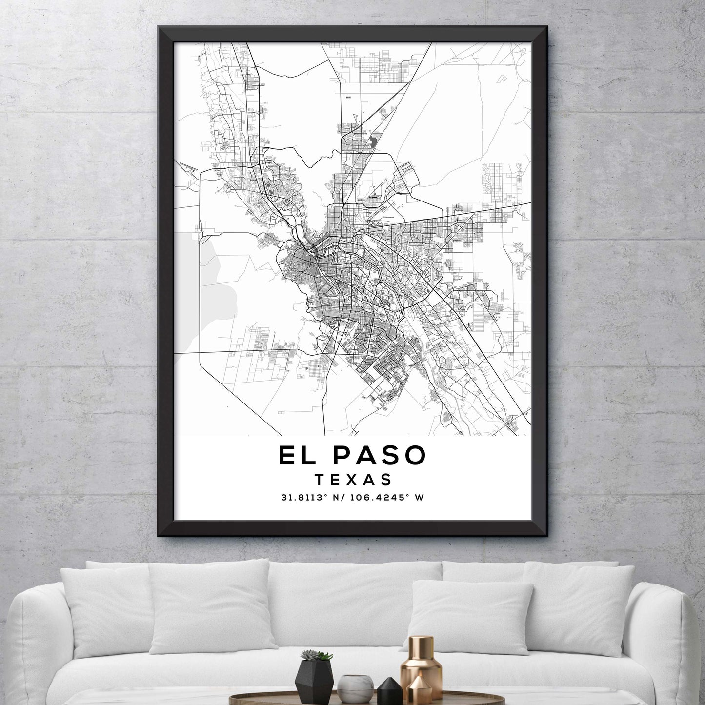 El-Paso, Texas Map Print