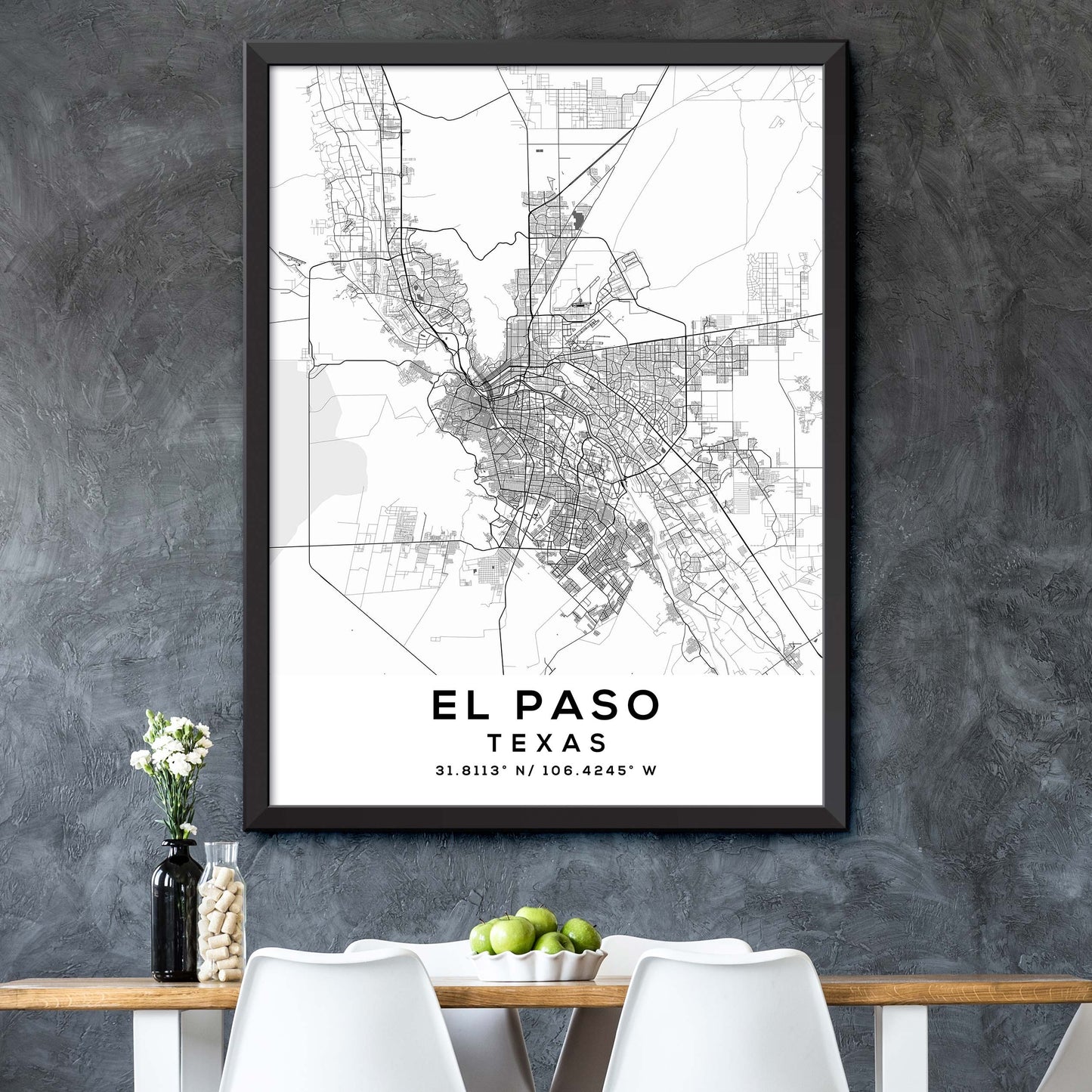 El-Paso, Texas Map Print