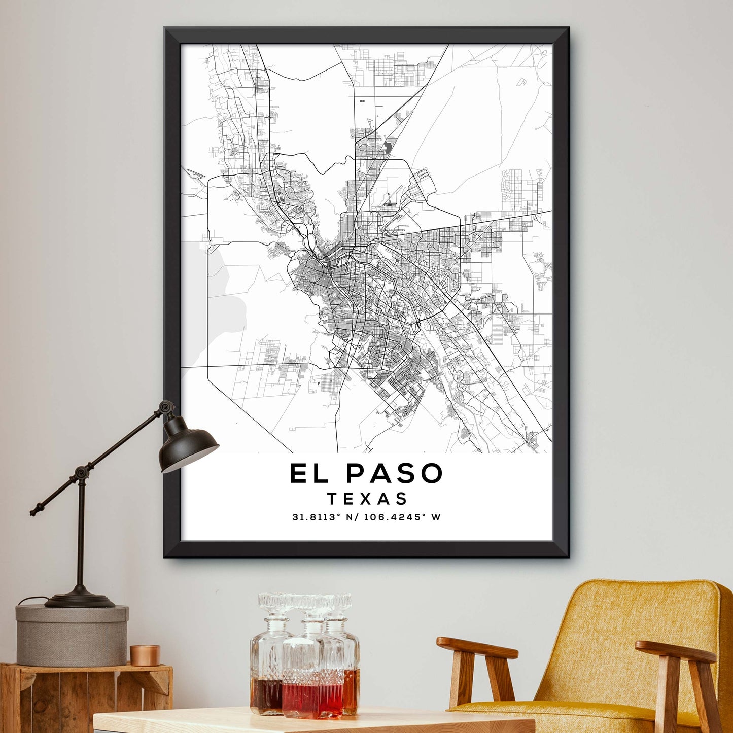 El-Paso, Texas Map Print