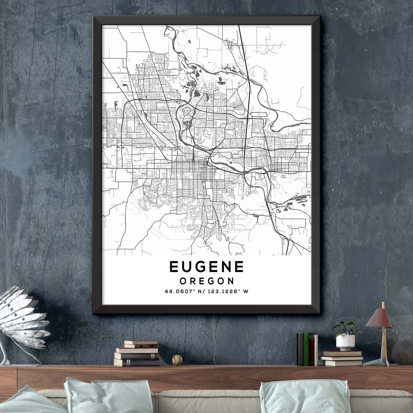 Eugene,Oregon Map Print