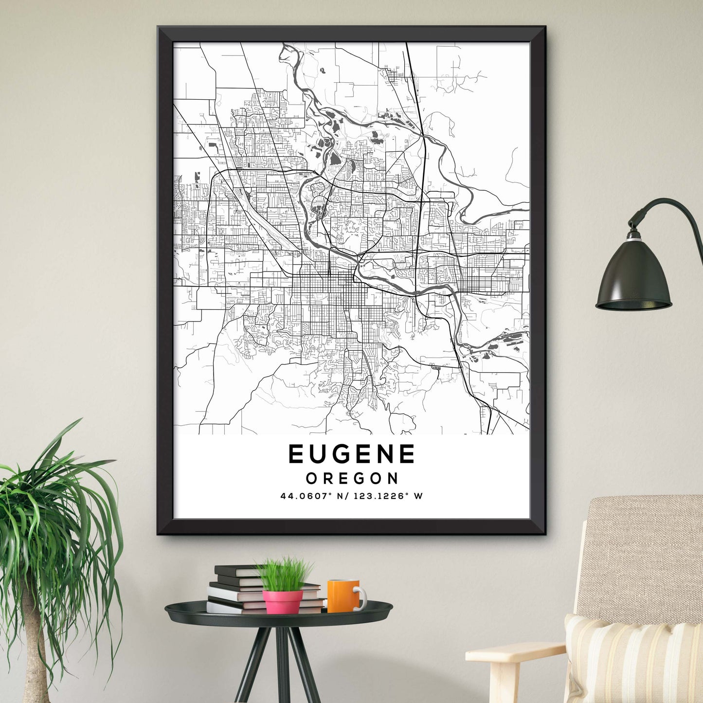 Eugene,Oregon Map Print