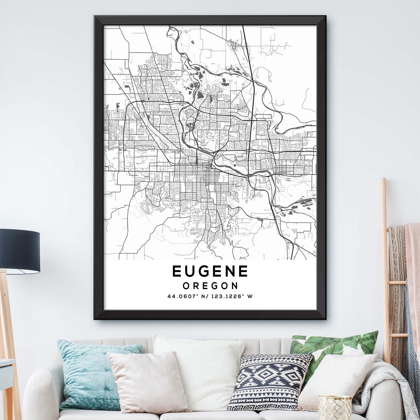 Eugene,Oregon Map Print