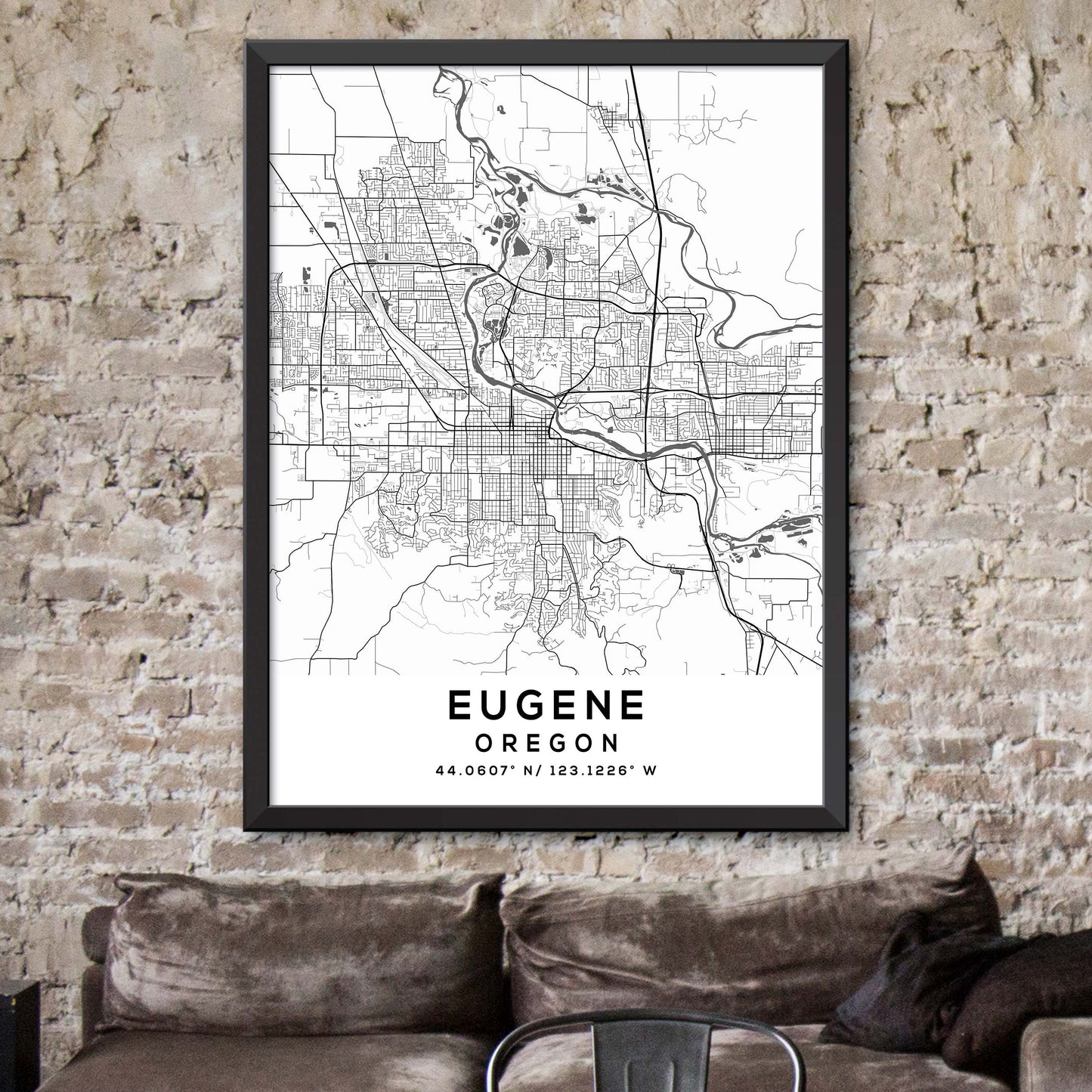 Eugene,Oregon Map Print