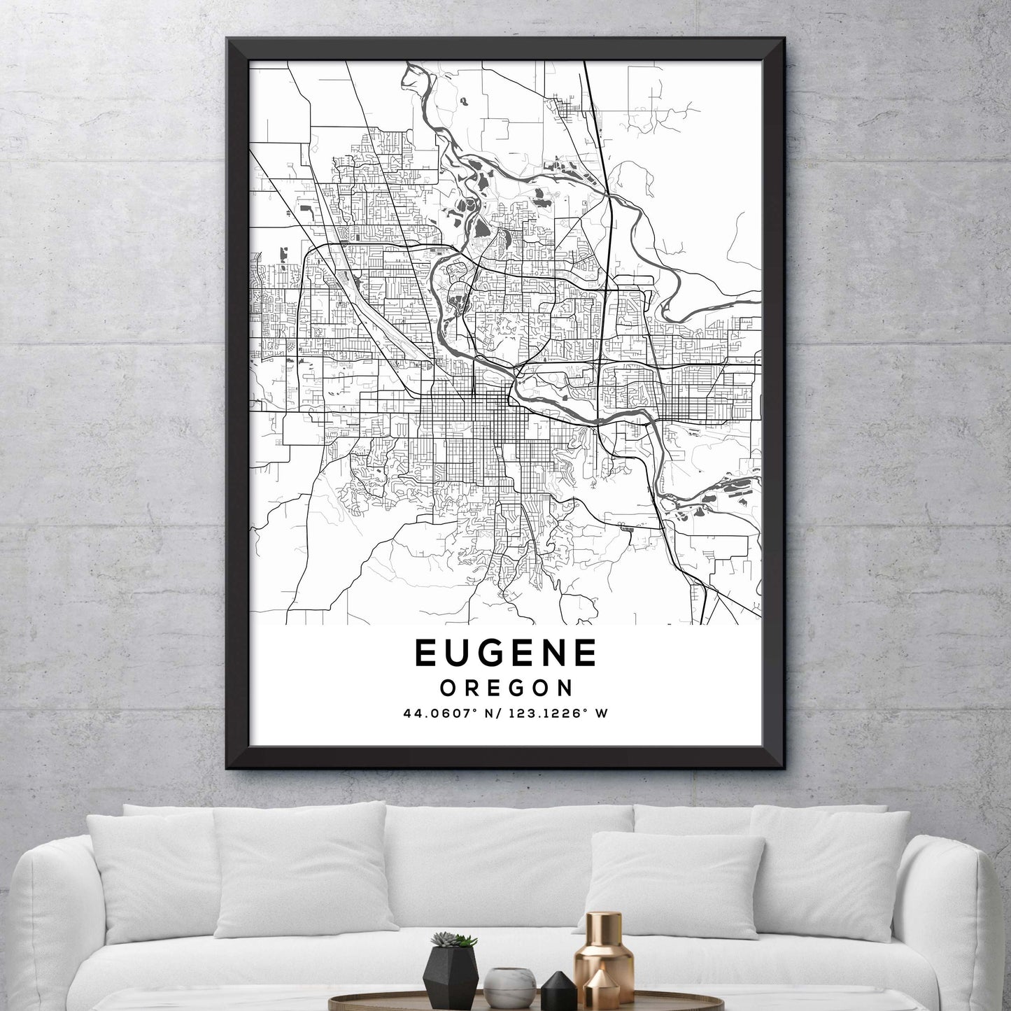 Eugene,Oregon Map Print