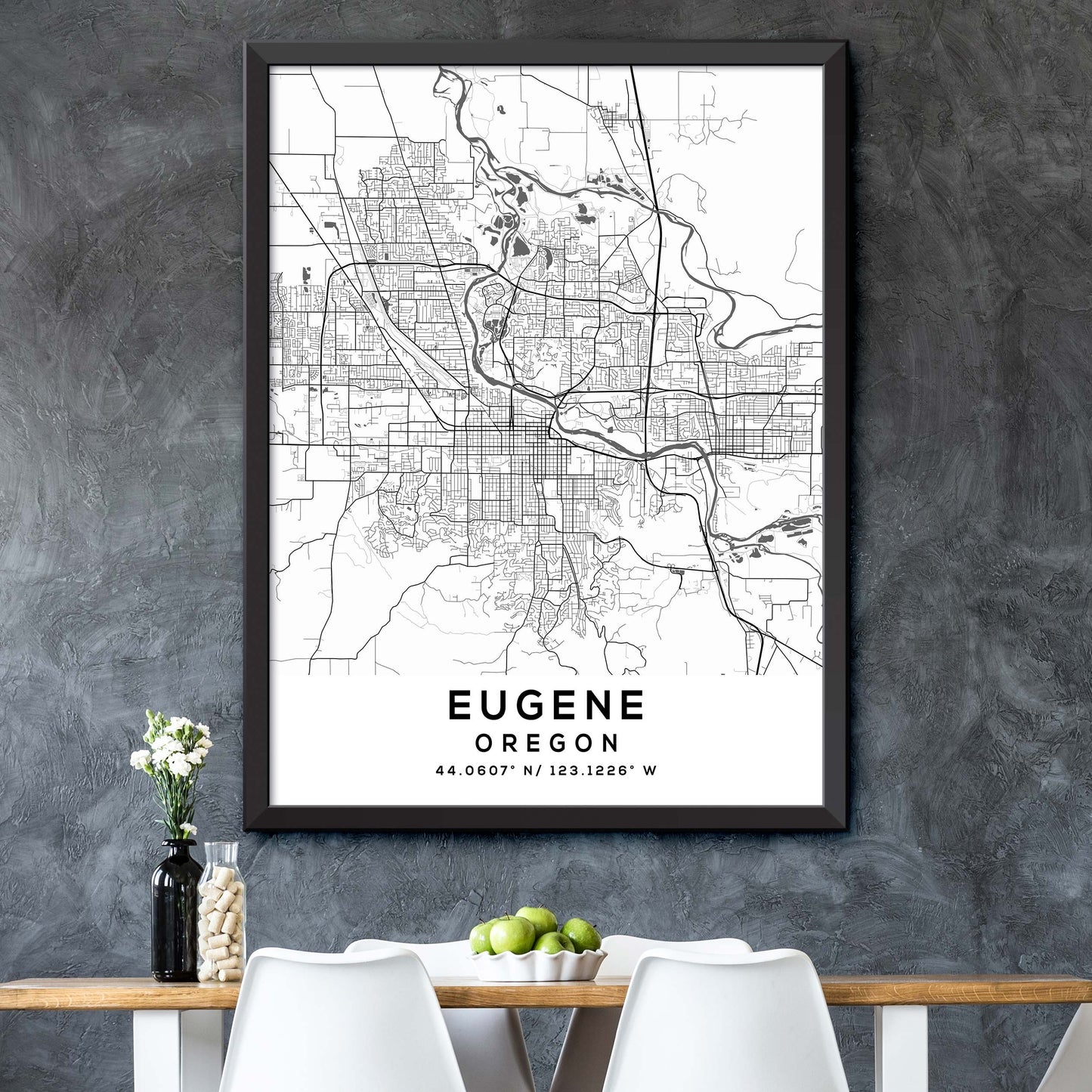 Eugene,Oregon Map Print