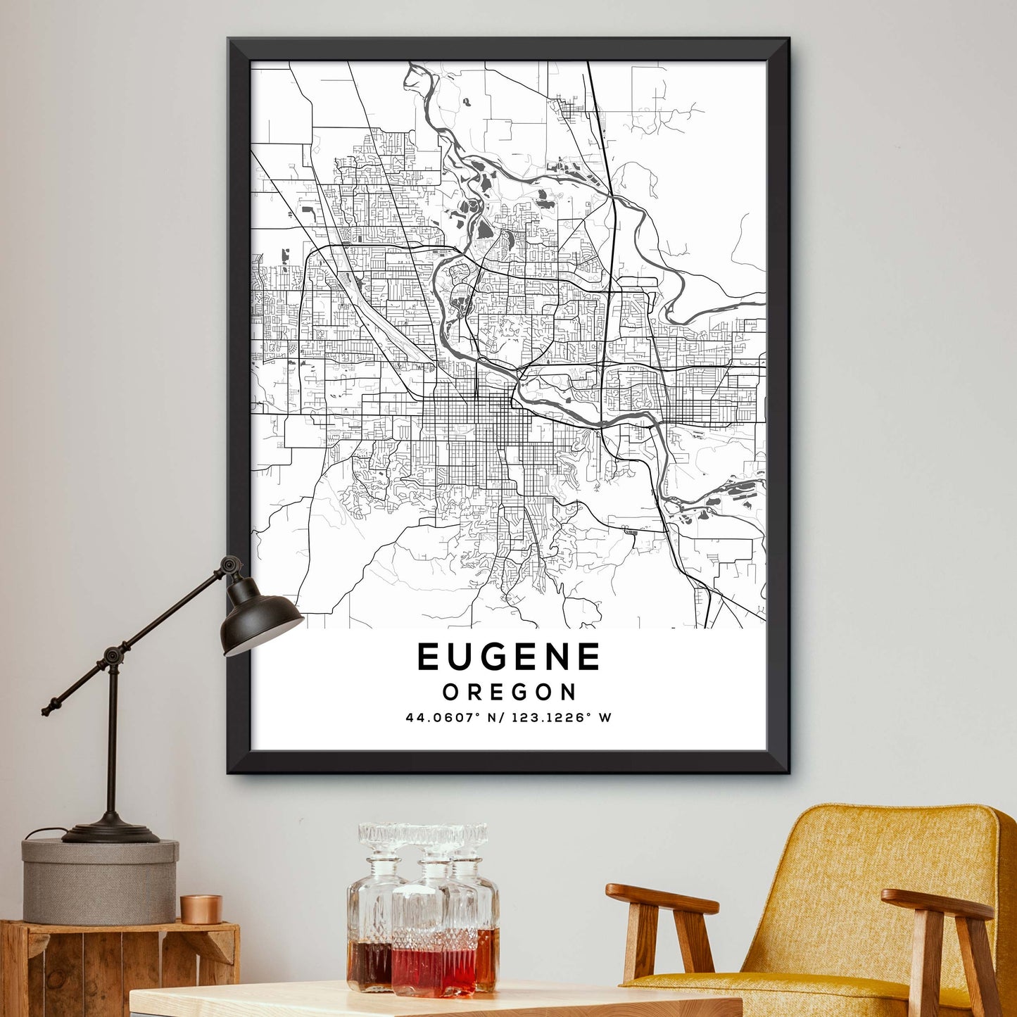 Eugene,Oregon Map Print