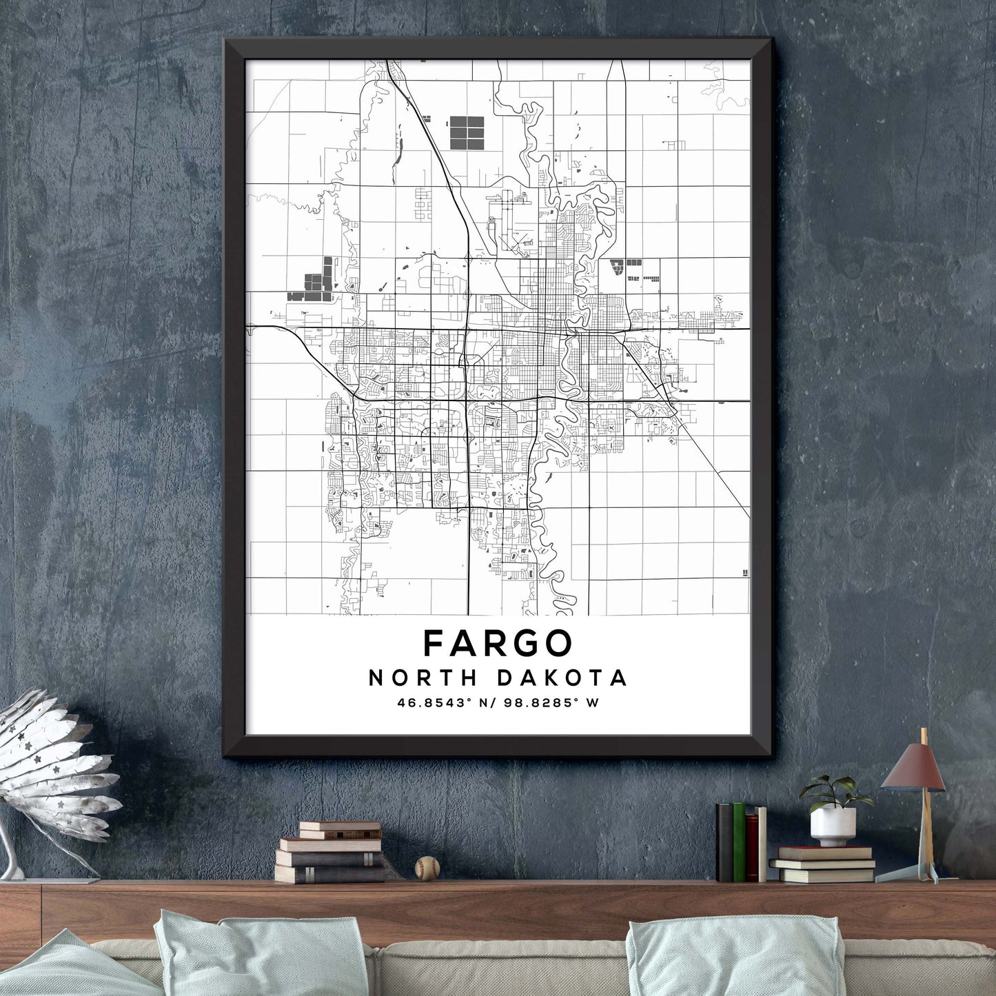 Fargo,North-Dakota Map Print